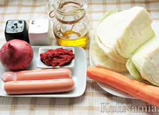 Тушеная капуста с сосиской — доступно и просто Тушеная капуста с сосисками рецепт
